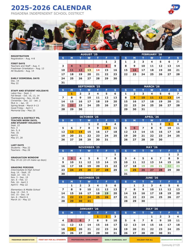 pisd schools calendar 25-26