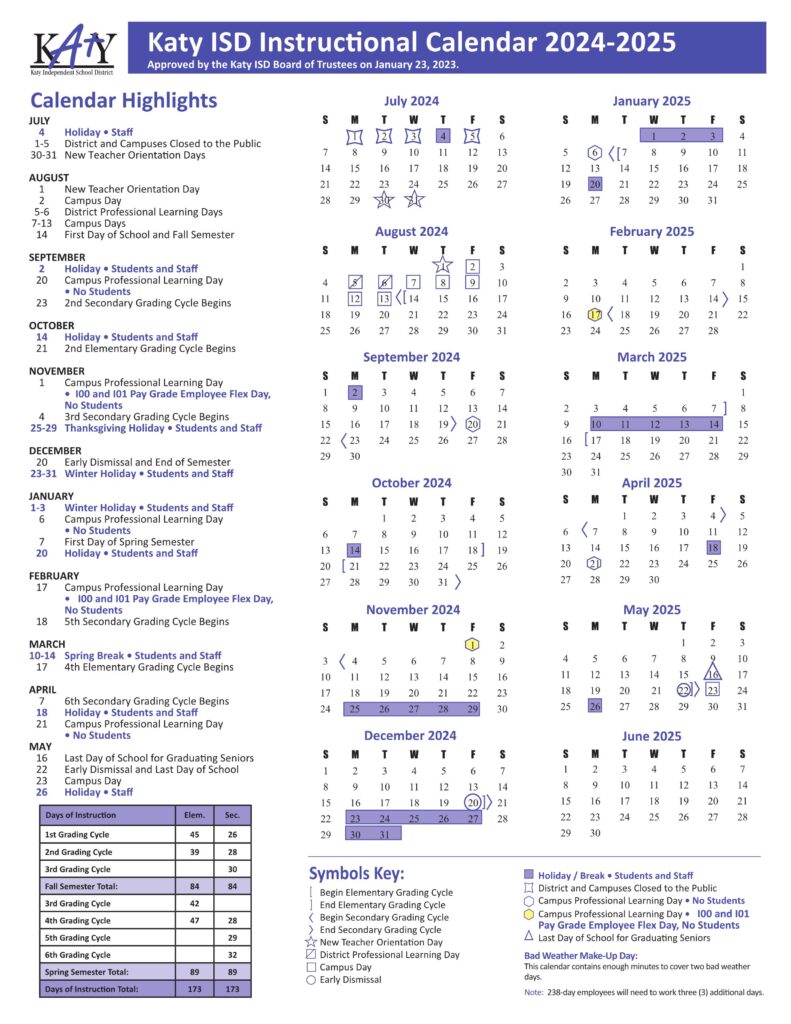 katy isd calendar 24-25