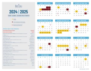 irving isd school calendar 24-25