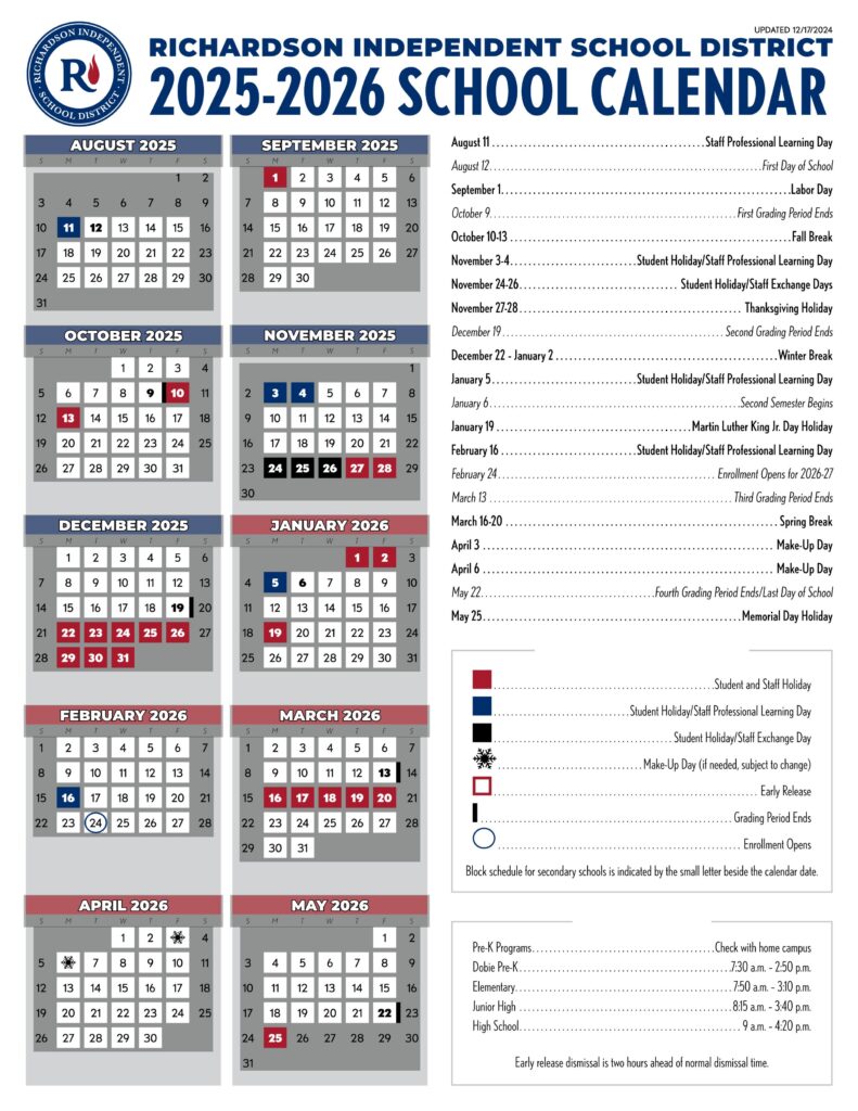 Richardson Independent School District 25-26