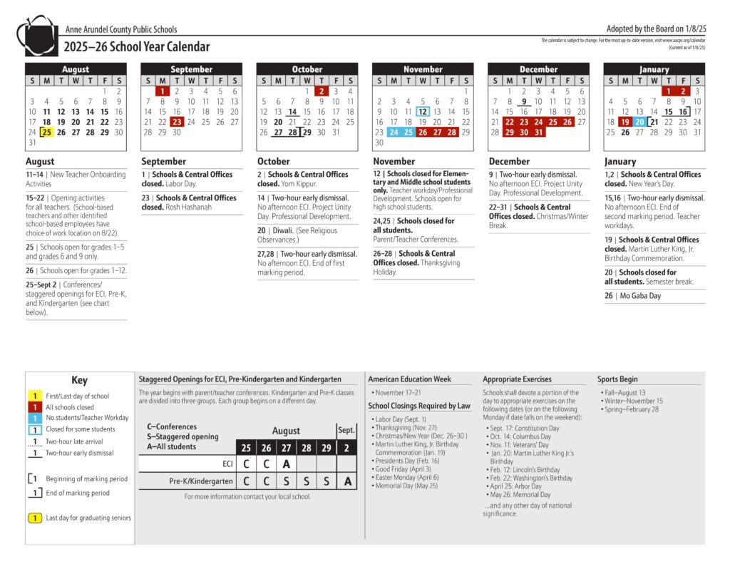 anne arundel county schools calendar 25-26