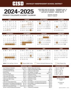 Crowley Collegiate Academy Calendar PDF