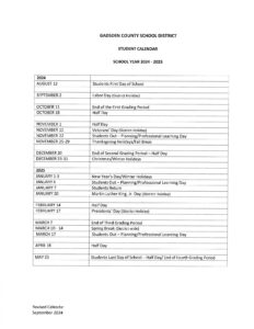 GADSDEN COUNTY SCHOOLS CALENDAR 25-26
