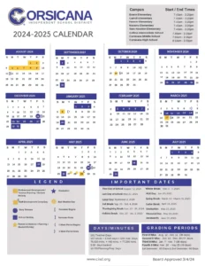 Corsicana ISD School Calendar 24-25
