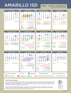 Amarillo ISD School Calendar 25-26