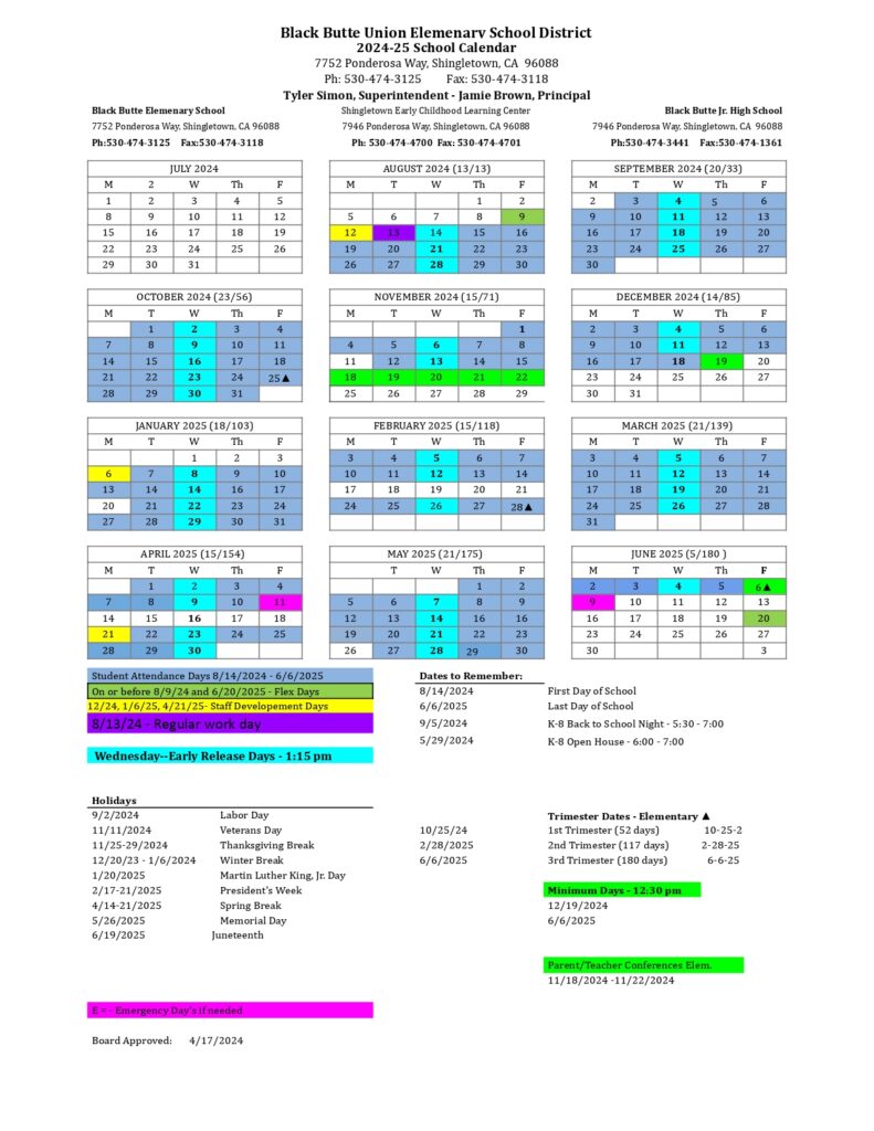 Black Butte Union Elemenary School 24-25