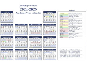 Bob Hope School ISD School Calendar 24-25 [PDF]