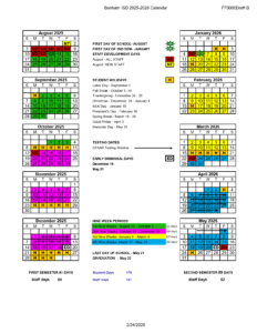 Bonham ISD School Calendar25-26