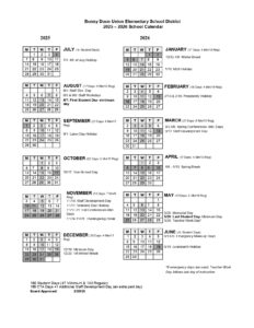 Bonny Doon Union Elementary School calendar