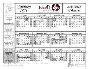 CALALLEN ISD SCHOOL CALENDAR 24-25