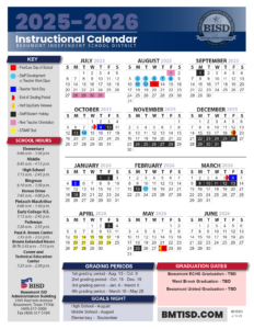Beaumont ISD School Calendar 25-26 [PDF]