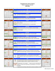 CAMPBELL UNION SCHOOL DISTRICT CALENDAR 25-26