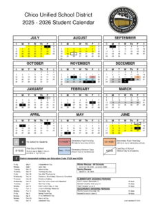 Chico Unified School District calendar 25-26