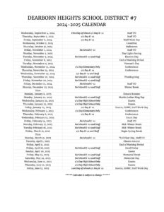 Dearbork Heights School District 7 Calendar 24-25