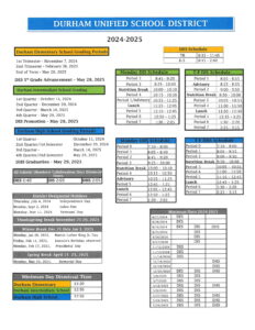 Durham Unified School District calendar 24-25
