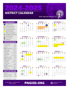 PORT NECHES-GROVES ISD school calendar 24-25