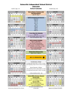Gatesville ISD School Calendar 25-26