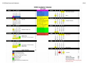 HCSD Academic Calendar 25-26
