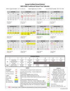 Hemet Unified School District 2025-2026 Calendar