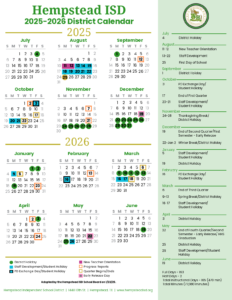Hempstead ISD School Calendar 25-26Hempstead ISD School Calendar 25-26