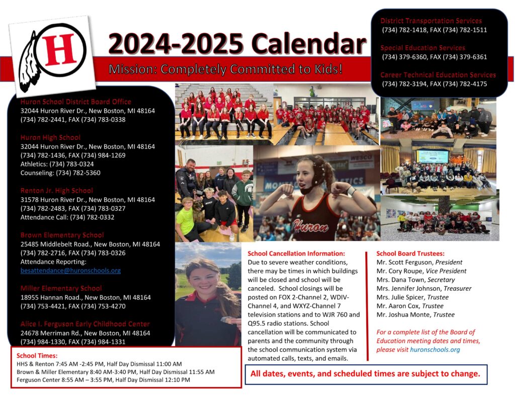 Huron School District Calendar 24-25