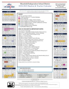 MANSFIELD ISD SCHOOL CALENDAR 24-25