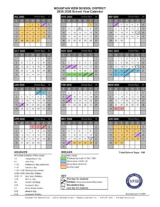 Mountain View School District calendar 25-26
