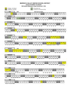 Murrieta Valley USD School Calendar MVUSD SCHOOL CALENDAR
