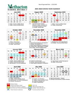 Methacton School District Calendar 25-26