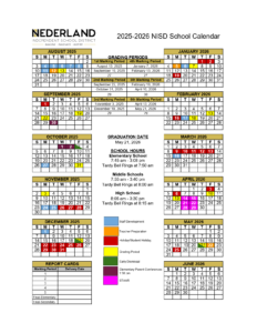 NEDERLAND ISD SCHOOL CALENDAR 25-26