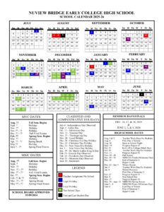 NUVIEW BRIDGE EARLY COLLEGE HIGH SCHOOL Calendar 25-26