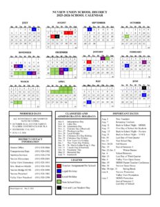 NUVIEW UNION SCHOOL DISTRICT Schools Calendar