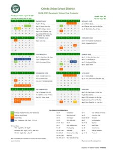 Orinda Union School District Calendar 25-26