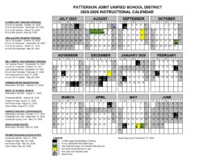 Patterson Joint Unified School District 25-26 calendar