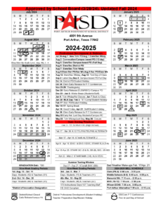 Port Arthur ISD School Calendar 24-25 [PDF]