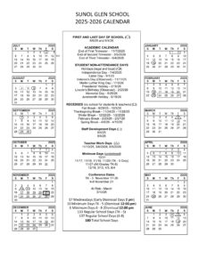 SUNOL GLEN SCHOOL calendar 25-26
