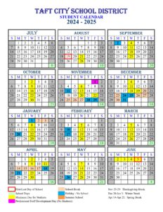 Taft City School District Calendar 25-26