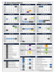 UNION SCHOOL DISTRICT CALENDAR 25-26