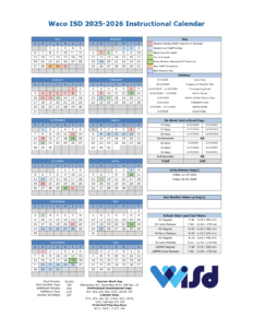 Waco ISD School Calendar 25-26 [PDF]