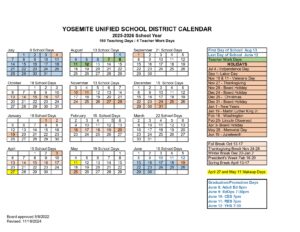 YOSEMITE UNIFIED SCHOOL DISTRICT calendar 25-26
