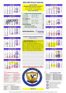 valley view school calendar 24-25