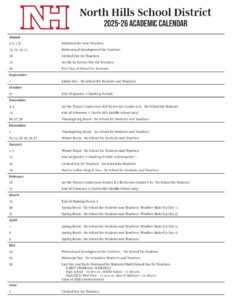 north hills school district calendar