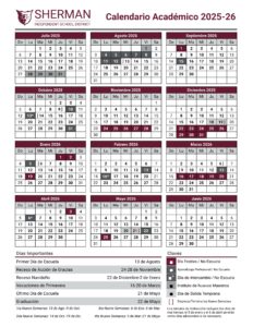 sherman isd school calendar 25-26