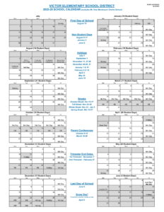 victor elementary school district calendar 25-26