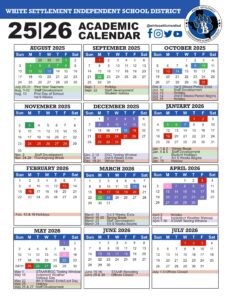 white settlement isd school calendar 25-26