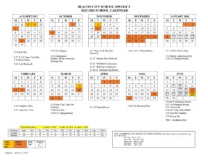 BEACON CITY SCHOOL DISTRICT calendar