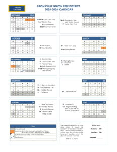 BRONXVILLE UFSD 25-26 Calendar revised
