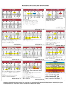 Berne-Knox-Westerlo calendar