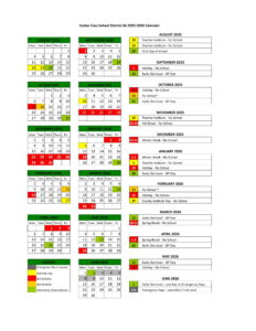 District 66 illinois Calendar