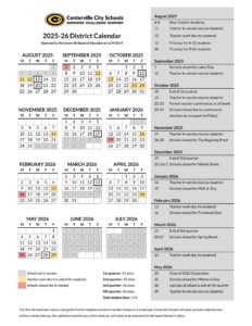 Centerville City Schools calendar